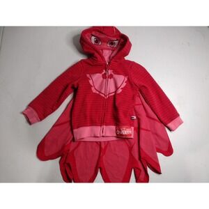 PJ Masks‎ Owlette Costume Zip Up Hoodie with Cape Red Pink Toddler Size 2T